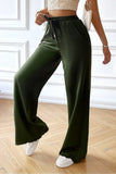 Devine Drawstring Wide Leg Pants with Pocketed