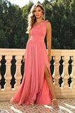 One-Shoulder Split Maxi Dress