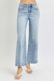 RISEN Full Size Tummy Control High Rise Crop Wide Leg Jeans