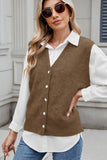 Button Down V-Neck Sweater Vest