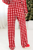 Contrast Piping Plaid Top and Pants Lounge Set