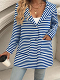 Devine Striped Long Sleeve Hooded Outerwear