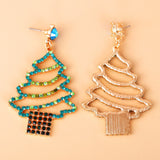 Rhinestone Alloy Christmas Tree Earrings