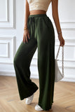 Devine Drawstring Wide Leg Pants with Pocketed