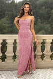 Sequin Backless Split Maxi Dress