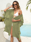 Ruffled Open Front Cover-Up