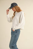 Mable Round Neck Dolman Sleeve Cropped Sweater