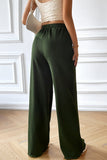 Devine Drawstring Wide Leg Pants with Pocketed