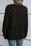 Openwork V-Neck Long Sleeve Sweater