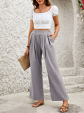 Elastic Waist Wide Leg Pants