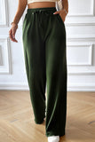 Devine Drawstring Wide Leg Pants with Pocketed