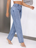 Mid-Rise Waist Jeans with Pockets