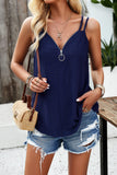 Devine Eyelet V-Neck Double Strap Cami