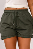 Drawstring Cuffed Shorts with Pockets