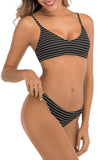 Adjustable Strap Scoop Neck Two-Piece Swimsuit