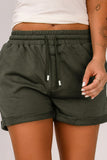 Drawstring Cuffed Shorts with Pockets