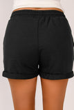 Drawstring Cuffed Shorts with Pockets